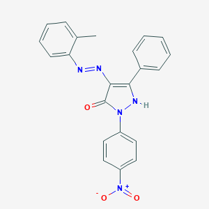 (4Z)-4-[2-(2-METHYLPHENYL)HYDRAZIN-1-YLIDENE]-1-(4-NITROPHENYL)-3-PHENYL-4,5-DIHYDRO-1H-PYRAZOL-5-ONE