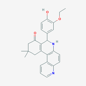 8-(3-ethoxy-4-hydroxyphenyl)-11,11-dimethyl-8,10,11,12-tetrahydrobenzo[a]-4,7-phenanthrolin-9(7H)-one