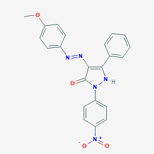 (4E)-4-[2-(4-methoxyphenyl)hydrazinylidene]-2-(4-nitrophenyl)-5-phenyl-2,4-dihydro-3H-pyrazol-3-one
