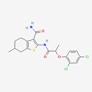 molecular formula C19H20Cl2N2O3S B4033509 2-[2-(2,4-DICHLOROPHENOXY)PROPANAMIDO]-6-METHYL-4,5,6,7-TETRAHYDRO-1-BENZOTHIOPHENE-3-CARBOXAMIDE 