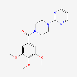 molecular formula C18H22N4O4 B4033514 Ketone, 4-(2-pyrimidyl)piperazinyl 3,4,5-trimethoxyphenyl CAS No. 67479-04-3