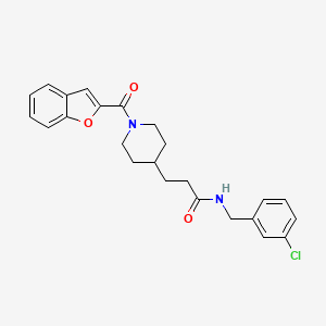 molecular formula C24H25ClN2O3 B4033519 3-[1-(1-benzofuran-2-ylcarbonyl)-4-piperidinyl]-N-(3-chlorobenzyl)propanamide 