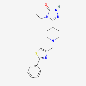 molecular formula C19H23N5OS B4033543 4-ethyl-5-{1-[(2-phenyl-1,3-thiazol-4-yl)methyl]piperidin-4-yl}-2,4-dihydro-3H-1,2,4-triazol-3-one 