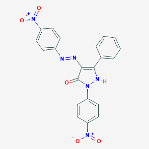 molecular formula C21H14N6O5 B403355 (4E)-2-(4-nitrophenyl)-4-[2-(4-nitrophenyl)hydrazinylidene]-5-phenyl-2,4-dihydro-3H-pyrazol-3-one 