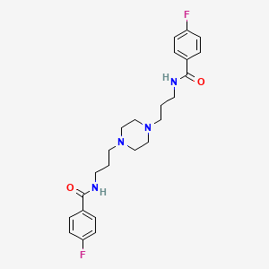 molecular formula C24H30F2N4O2 B4033576 4-FLUORO-N-[3-(4-{3-[(4-FLUOROPHENYL)FORMAMIDO]PROPYL}PIPERAZIN-1-YL)PROPYL]BENZAMIDE 