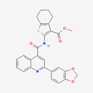 methyl 2-({[2-(1,3-benzodioxol-5-yl)-4-quinolinyl]carbonyl}amino)-4,5,6,7-tetrahydro-1-benzothiophene-3-carboxylate