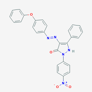 (4Z)-2-(4-nitrophenyl)-4-[2-(4-phenoxyphenyl)hydrazinylidene]-5-phenyl-2,4-dihydro-3H-pyrazol-3-one