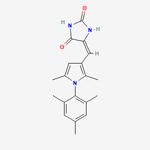 (5E)-5-{[2,5-dimethyl-1-(2,4,6-trimethylphenyl)-1H-pyrrol-3-yl]methylidene}imidazolidine-2,4-dione