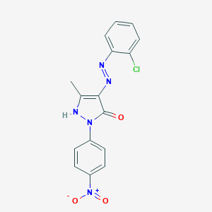 1-{4-nitrophenyl}-3-methyl-1H-pyrazole-4,5-dione 4-[(2-chlorophenyl)hydrazone]