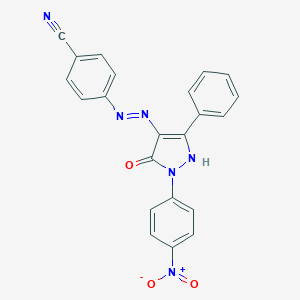 4-{(2E)-2-[1-(4-nitrophenyl)-5-oxo-3-phenyl-1,5-dihydro-4H-pyrazol-4-ylidene]hydrazinyl}benzonitrile