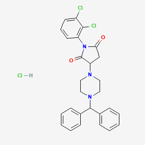 3-(4-Benzhydrylpiperazin-1-yl)-1-(2,3-dichlorophenyl)pyrrolidine-2,5-dione;hydrochloride