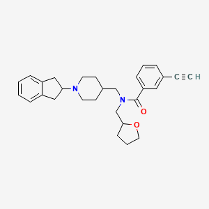 N-{[1-(2,3-dihydro-1H-inden-2-yl)-4-piperidinyl]methyl}-3-ethynyl-N-(tetrahydro-2-furanylmethyl)benzamide