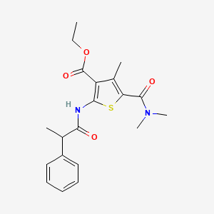 ETHYL 5-(DIMETHYLCARBAMOYL)-4-METHYL-2-(2-PHENYLPROPANAMIDO)THIOPHENE-3-CARBOXYLATE