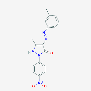 molecular formula C17H15N5O3 B403368 (4E)-5-methyl-4-[2-(3-methylphenyl)hydrazinylidene]-2-(4-nitrophenyl)-2,4-dihydro-3H-pyrazol-3-one 