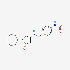 N-(4-{[(1-cycloheptyl-5-oxo-3-pyrrolidinyl)amino]methyl}phenyl)acetamide