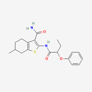 molecular formula C20H24N2O3S B4033686 6-methyl-2-[(2-phenoxybutanoyl)amino]-4,5,6,7-tetrahydro-1-benzothiophene-3-carboxamide 