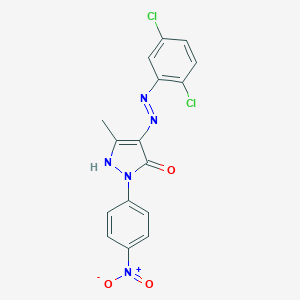 molecular formula C16H11Cl2N5O3 B403369 (4E)-4-[2-(2,5-dichlorophenyl)hydrazinylidene]-5-methyl-2-(4-nitrophenyl)-2,4-dihydro-3H-pyrazol-3-one 