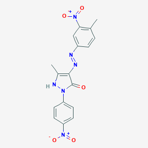 molecular formula C17H14N6O5 B403370 (4E)-5-methyl-4-[2-(4-methyl-3-nitrophenyl)hydrazinylidene]-2-(4-nitrophenyl)-2,4-dihydro-3H-pyrazol-3-one 