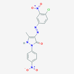 (4E)-4-[2-(4-chloro-3-nitrophenyl)hydrazinylidene]-5-methyl-2-(4-nitrophenyl)-2,4-dihydro-3H-pyrazol-3-one