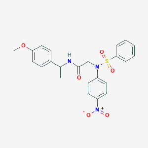 2-[4-nitro(phenylsulfonyl)anilino]-N-[1-(4-methoxyphenyl)ethyl]acetamide