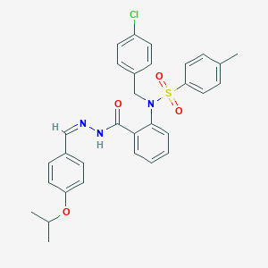 molecular formula C31H30ClN3O4S B403381 N-(4-chlorobenzyl)-N-(2-{[2-(4-isopropoxybenzylidene)hydrazino]carbonyl}phenyl)-4-methylbenzenesulfonamide 