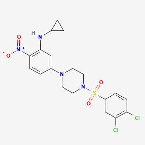 molecular formula C19H20Cl2N4O4S B4033811 N-cyclopropyl-5-{4-[(3,4-dichlorophenyl)sulfonyl]piperazin-1-yl}-2-nitroaniline CAS No. 524033-99-6