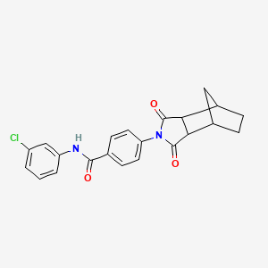 molecular formula C22H19ClN2O3 B4033834 N-(3-chlorophenyl)-4-(1,3-dioxooctahydro-2H-4,7-methanoisoindol-2-yl)benzamide 