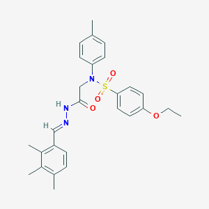molecular formula C27H31N3O4S B403384 4-ethoxy-N-(4-methylphenyl)-N-{2-oxo-2-[2-(2,3,4-trimethylbenzylidene)hydrazino]ethyl}benzenesulfonamide 