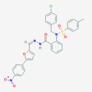 molecular formula C32H25ClN4O6S B403386 N-(4-chlorobenzyl)-N-[2-({2-[(5-{4-nitrophenyl}-2-furyl)methylene]hydrazino}carbonyl)phenyl]-4-methylbenzenesulfonamide 
