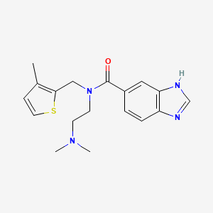 N-[2-(dimethylamino)ethyl]-N-[(3-methyl-2-thienyl)methyl]-1H-benzimidazole-5-carboxamide