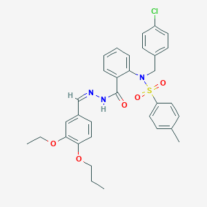 molecular formula C33H34ClN3O5S B403390 N-(4-chlorobenzyl)-N-(2-{[2-(3-ethoxy-4-propoxybenzylidene)hydrazino]carbonyl}phenyl)-4-methylbenzenesulfonamide 