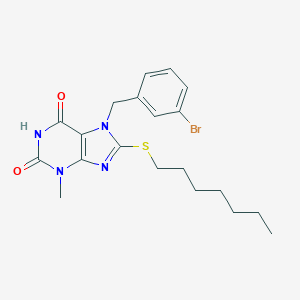 molecular formula C20H25BrN4O2S B403393 7-(3-bromobenzyl)-8-(heptylsulfanyl)-3-methyl-3,7-dihydro-1H-purine-2,6-dione CAS No. 331725-91-8