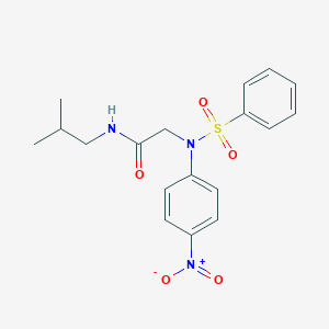 molecular formula C18H21N3O5S B403395 2-[{4-nitrophenyl}(phenylsulfonyl)amino]-N-(2-methylpropyl)acetamide 