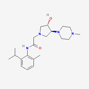 2-[(3S,4S)-3-hydroxy-4-(4-methylpiperazin-1-yl)pyrrolidin-1-yl]-N-(2-methyl-6-propan-2-ylphenyl)acetamide