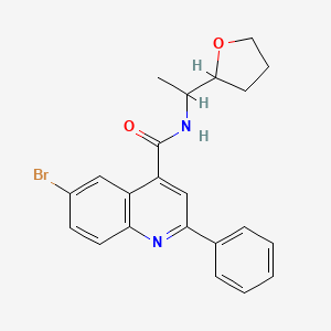 6-bromo-N-[1-(oxolan-2-yl)ethyl]-2-phenylquinoline-4-carboxamide