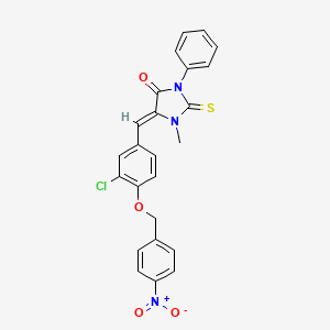 5-{3-chloro-4-[(4-nitrobenzyl)oxy]benzylidene}-1-methyl-3-phenyl-2-thioxo-4-imidazolidinone