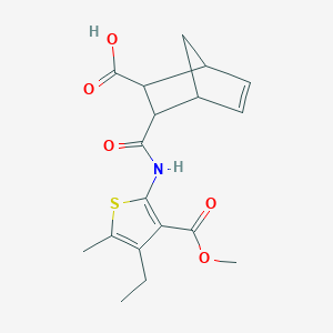 3-{[4-Ethyl-3-(methoxycarbonyl)-5-methylthiophen-2-yl]carbamoyl}bicyclo[2.2.1]hept-5-ene-2-carboxylic acid