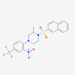 2-Methyl-1-(naphthalen-2-ylsulfonyl)-4-[2-nitro-4-(trifluoromethyl)phenyl]piperazine