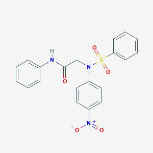 molecular formula C20H17N3O5S B403406 2-[{4-nitrophenyl}(phenylsulfonyl)amino]-N-phenylacetamide 