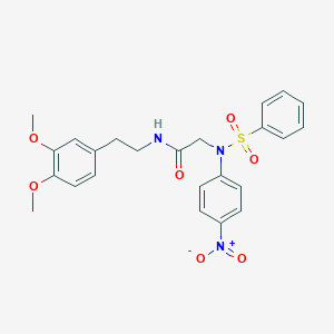 molecular formula C24H25N3O7S B403407 N-{2-[3,4-bis(methyloxy)phenyl]ethyl}-2-[{4-nitrophenyl}(phenylsulfonyl)amino]acetamide 