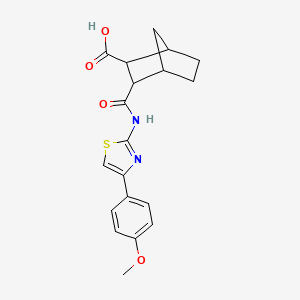 molecular formula C19H20N2O4S B4034076 3-{[4-(4-Methoxyphenyl)-1,3-thiazol-2-yl]carbamoyl}bicyclo[2.2.1]heptane-2-carboxylic acid 