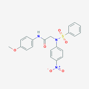 molecular formula C21H19N3O6S B403408 2-[Benzenesulfonyl-(4-nitro-phenyl)-amino]-N-(4-methoxy-phenyl)-acetamide 