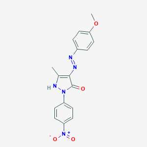 molecular formula C17H15N5O4 B403410 (4E)-4-[2-(4-methoxyphenyl)hydrazinylidene]-5-methyl-2-(4-nitrophenyl)-2,4-dihydro-3H-pyrazol-3-one 