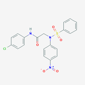 N-(4-chlorophenyl)-2-[{4-nitrophenyl}(phenylsulfonyl)amino]acetamide