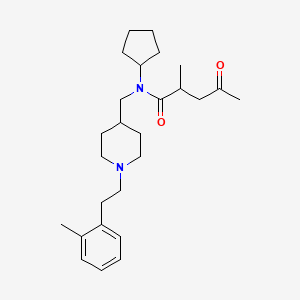 N-cyclopentyl-2-methyl-N-[[1-[2-(2-methylphenyl)ethyl]piperidin-4-yl]methyl]-4-oxopentanamide