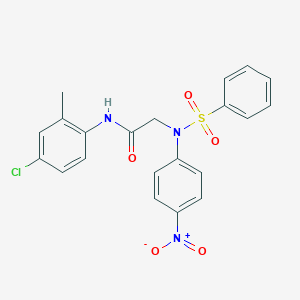 N-(4-chloro-2-methylphenyl)-2-[{4-nitrophenyl}(phenylsulfonyl)amino]acetamide