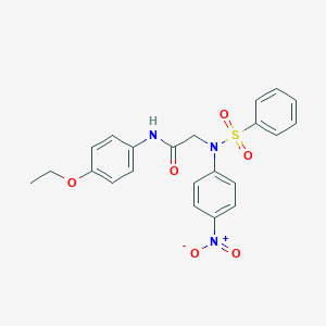 molecular formula C22H21N3O6S B403416 2-[Benzenesulfonyl-(4-nitro-phenyl)-amino]-N-(4-ethoxy-phenyl)-acetamide 