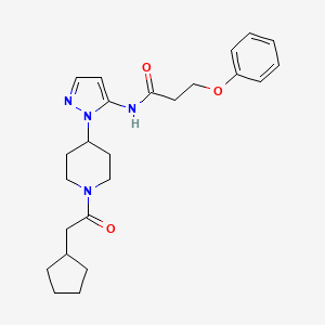 N-{1-[1-(cyclopentylacetyl)-4-piperidinyl]-1H-pyrazol-5-yl}-3-phenoxypropanamide