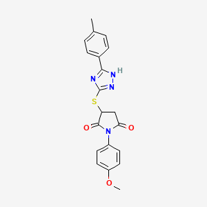 1-(4-methoxyphenyl)-3-{[5-(4-methylphenyl)-4H-1,2,4-triazol-3-yl]sulfanyl}pyrrolidine-2,5-dione