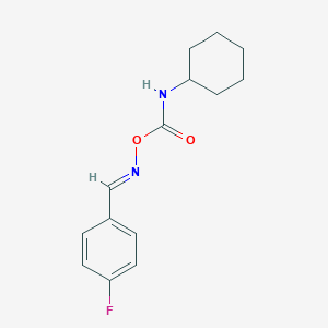 molecular formula C14H17FN2O2 B403421 1-[({[(Cyclohexylamino)carbonyl]oxy}imino)methyl]-4-fluorobenzene CAS No. 331725-75-8